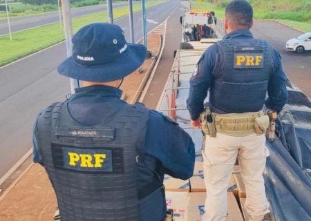 PRF apreende 2,2 toneladas de agrotóxicos e 200 mil maços de cigarros na BR-163