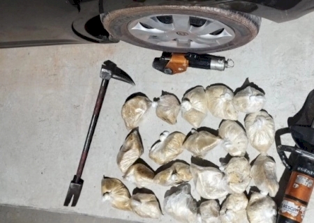 PRF apreende 19 kg de cocaína escondidos em tanque de combustível na BR-262