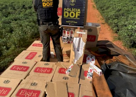 Carga milionária de cigarros contrabandeados é apreendida em área rural