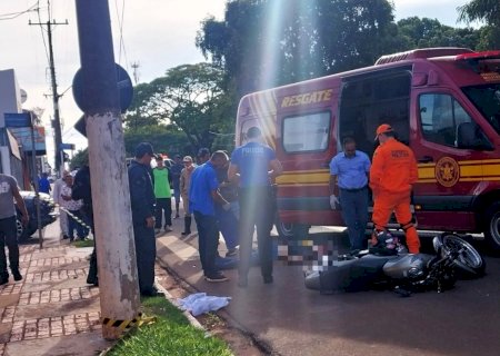NOVA ANDRADINA: Motociclista morre em grave acidente no centro da cidade