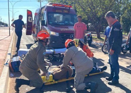 IVINHEMA: Acidente entre moto e carrinho de reciclagem deixa dois feridos