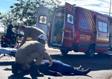 IVINHEMA: Mulher fica ferida após queda de moto