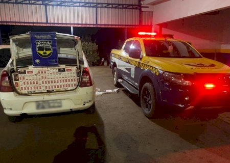 NOVA ANDRADINA: Polícia Militar Rodoviária apreende carga de celulares e cigarros contrabandeados