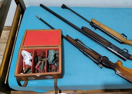 NOVA ANDRADINA: DAM cumpre mandado de busca e apreensão e apreende armas de fogo em fazenda