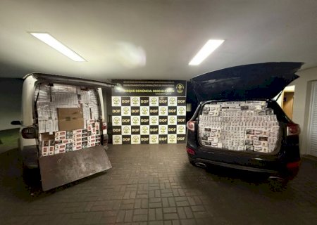 Veículos com quase meio milhão de reais em cigarros contrabandeados são apreendidos em Dourados