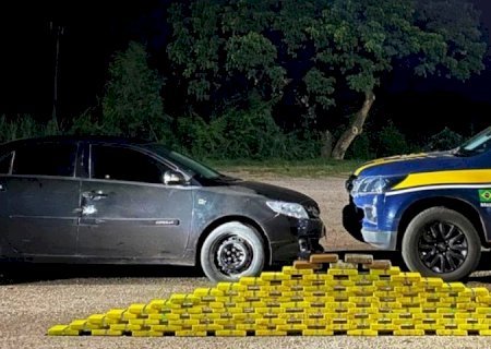 PRF apreende mais de 100 kg de cocaína após perseguição em Miranda
