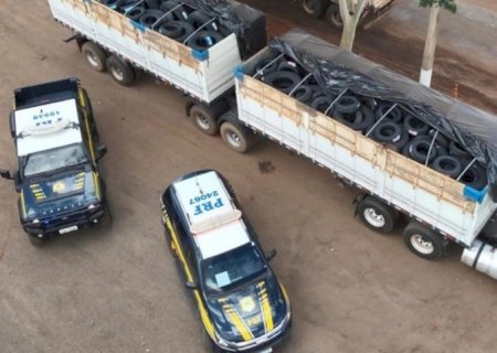 PRF apreende 320 pneus em Rio Brilhante