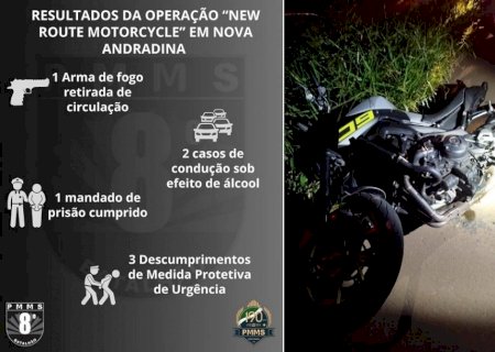 NOVA ANDRADINA: Operação policial no New Route Motorcycle registra arma, prisões e casos de embriaguez