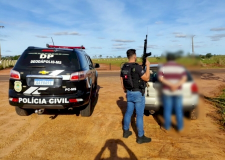 DEODÁPOLIS: Polícia Civil age rapidamente e prende em flagrante homem acusado de agredir a sua companheira