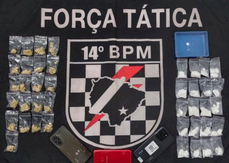 FÁTIMA DO SUL: Força Tática apreende crack e cocaína e prende três pessoas