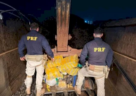 PRF apreende 3,4 toneladas de maconha em carreta e motorista é preso