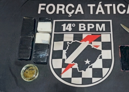 GLÓRIA DE DOURADOS: Polícia Militar apreende mais de 1,5 kg de maconha, prende adulto e apreende adolescente em ação da Força Tática